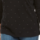 Karen Scott Women's Studded 3/4 Sleeve Top Black Size Small