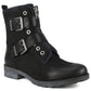 White Mountain Women's San Diego Combat Bootie Black Size 6.5M