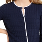Charter Club Women's Textured Button Down Cardigan Sweater Blue Size Small