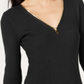 INC International Concepts Women's Embellished Long Sleeve Sweater Black Size Large