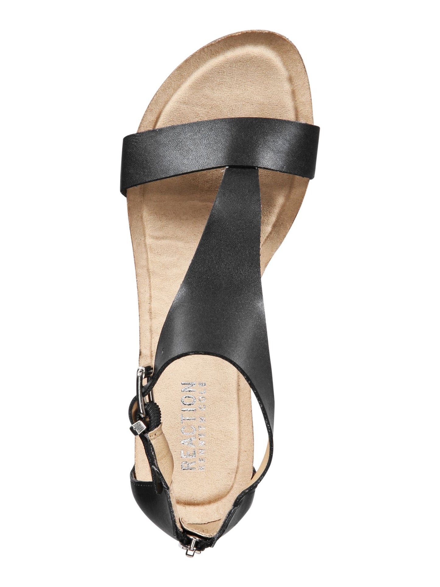 Kenneth Cole Reaction Women's Round Toe Wedge Buckle Gladiator Sandles Black Size 7.5 M