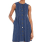 Nanette Lepore Women's Striped Denim Sheath Dress Blue Size 2