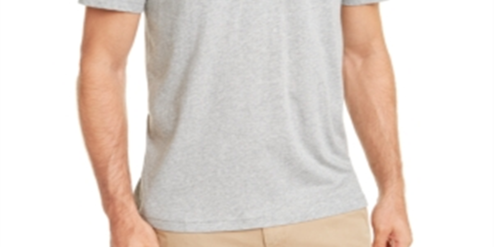 Club Room Men's Heather Henley Shirt Gray Size -M