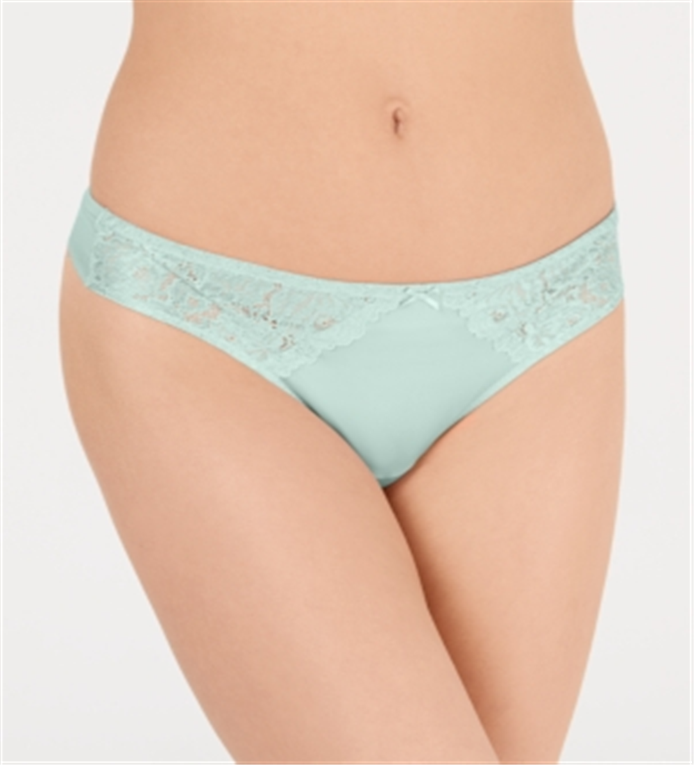 INC International Concepts Women's Smooth Lace Thong Blue Size X-Large