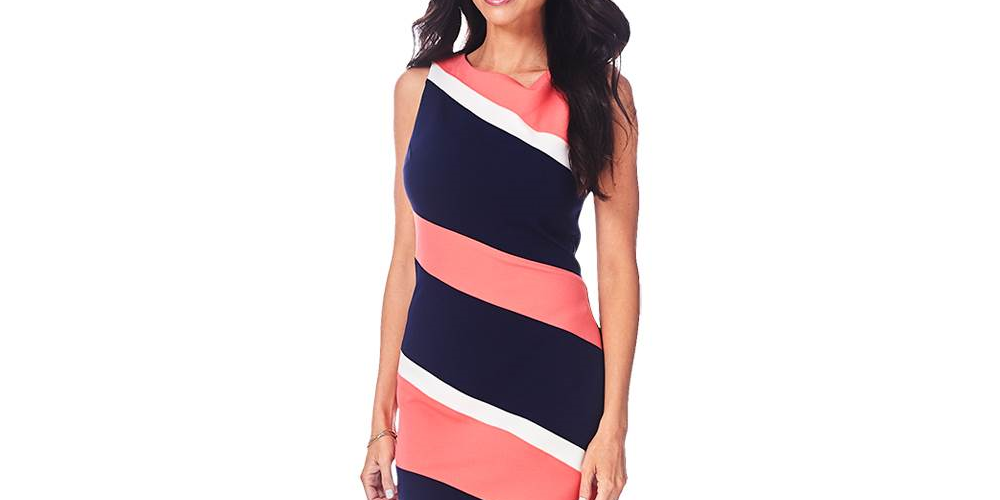 Connected Women's Sleeveless Vertical Stripe Sheath Dress Black Size 10 P