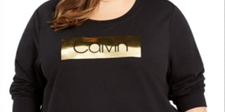 Calvin Klein Women's Plus Logo Print Sweatshirt Black Size 3X