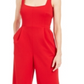 Calvin Klein Women's Sleeveless Square Neck Evening Jumpsuit Red Size 2