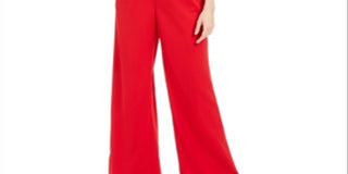 Calvin Klein Women's Sleeveless Square Neck Evening Jumpsuit Red Size 2