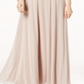 R & M Richards Women's Draped & Ruched Shimmer Gown Brown Size 14