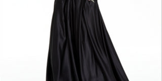 Blondie Nites Junior's Embroidered Front Corset Back Ball Gown Black Size 9