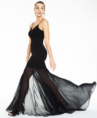 B Darlin Women's Sleeveless Long Evening Dress Black Size 5-6