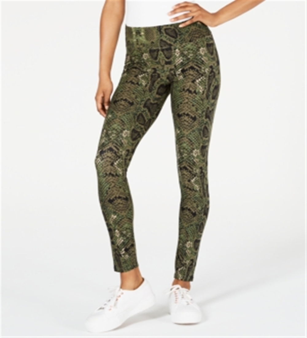 Planet Gold Women's Floral Stretch Leggings Green Size M