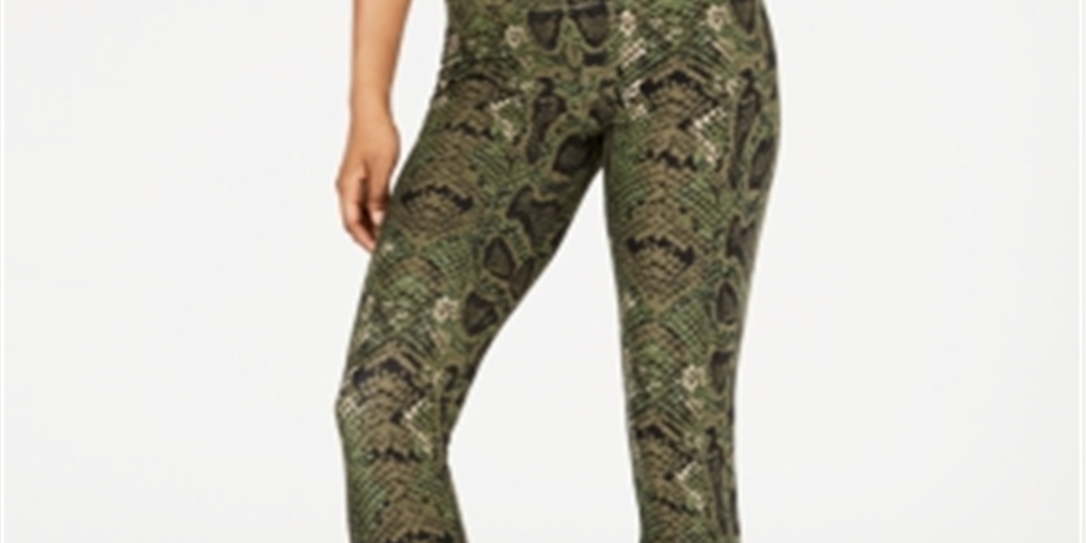 Planet Gold Women's Floral Stretch Leggings Green Size M