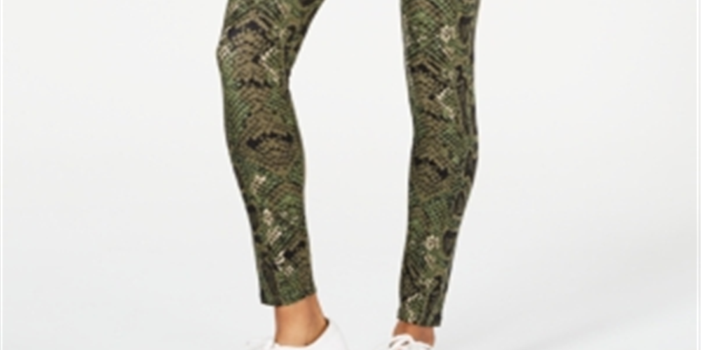 Planet Gold Women's Floral Stretch Leggings Green Size M