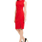 Calvin Klein Women's Side Ruched Sheath Dress Red Size 6