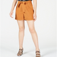 Bar III Women's Crepe Belted Shorts Brown Size 14