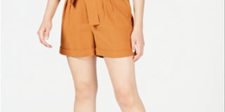 Bar III Women's Crepe Belted Shorts Brown Size 14