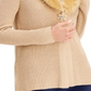 JM Collection Women's Holiday Party Faux Fur Collar Sweater Brown Size Small