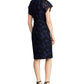 Ralph Lauren Women's Embroidered Lace Petal Sleeve V Neck Knee Length Sheath Dress Blue Size 4