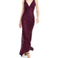 Jump Women's V Neck Full Length Body Con Evening Dress Purple Size 1/2