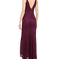 Jump Women's V Neck Full Length Body Con Evening Dress Purple Size 1/2