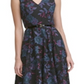 Tommy Hilfiger Women's Belted Embroidered Fit & Flare Dress Black Size 6