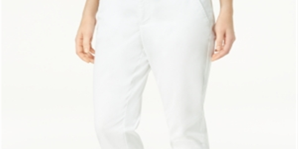 Maison Jules Women's Pocketed Zippered Straight Leg Pants White Size 2