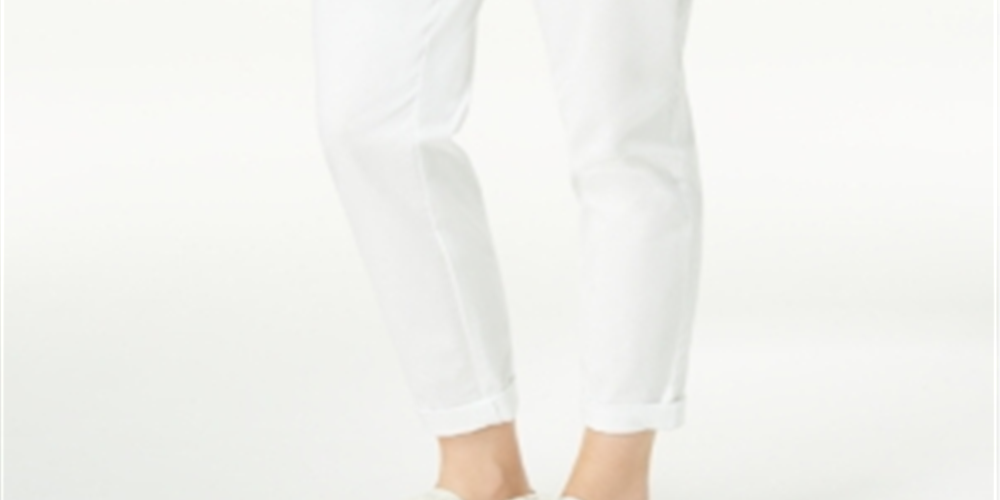 Maison Jules Women's Pocketed Zippered Straight Leg Pants White Size 2