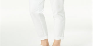 Maison Jules Women's Pocketed Zippered Straight Leg Pants White Size 2