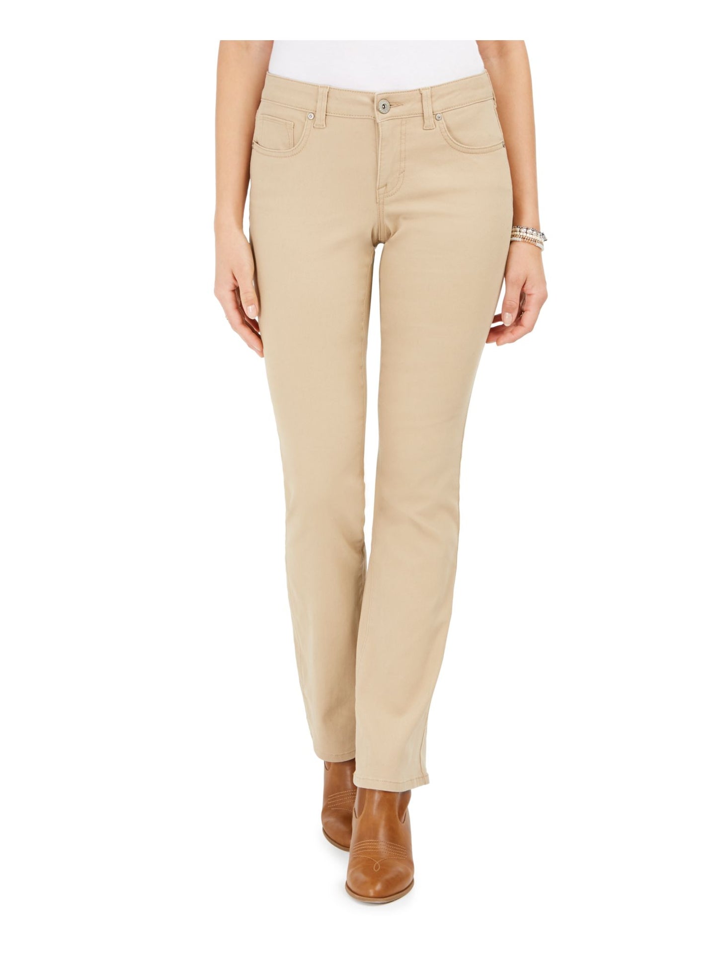 Style & Co Women's Tummy Control Bootcut Jeans Brown Size 16X3