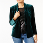 INC International Concepts Women's Velvet Blazer Green Size Petite S