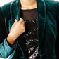 INC International Concepts Women's Velvet Blazer Green Size Petite S