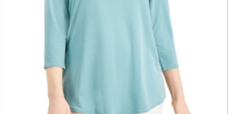 Alfani Women's Front Cutout Cold-Shoulder Top -Green Size X-Large