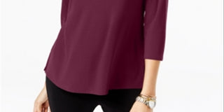 Alfani Women's Keyhole High Low Top Red Size Small