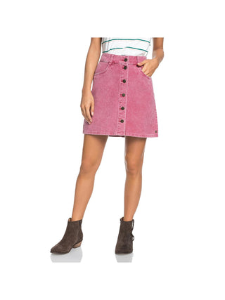 Roxy Women's Unforgettable Fall Corduroy Miniskirt Red Size Medium