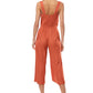 O'Neill Women's Rompers SPC Shawn Button Front Sleeveless Crop Jumpsuit Brown Size Medium