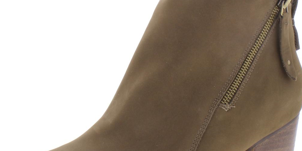 Aqua College Women's Waterproof Back Pull Tab Comfort Zipper Accent Nancy Round Toe Block Heel Zip up Leather Booties Green Size 8.5 M