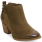 Aqua College Women's Waterproof Back Pull Tab Comfort Zipper Accent Nancy Round Toe Block Heel Zip up Leather Booties Green Size 8.5 M