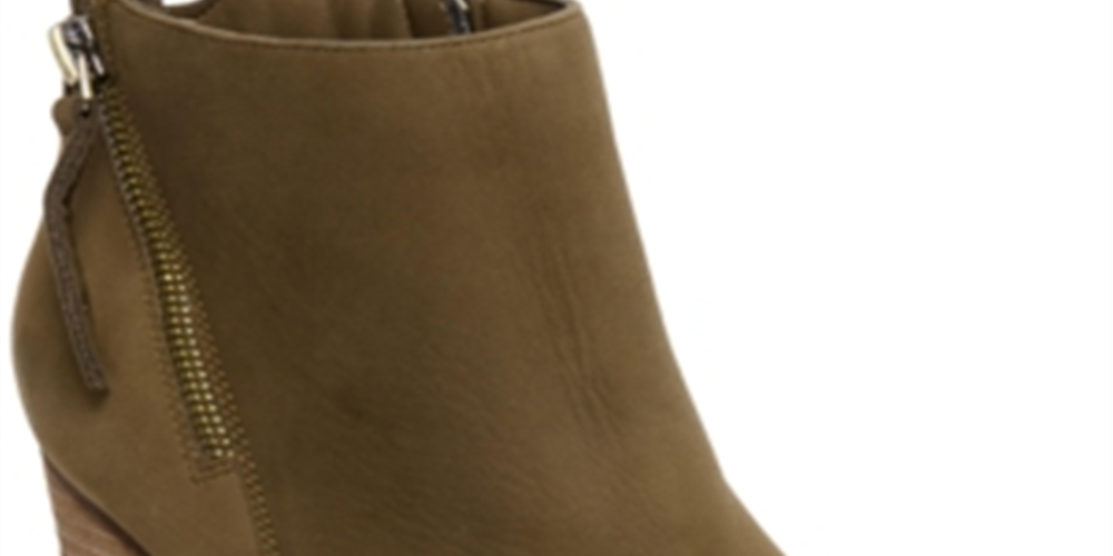 Aqua College Women's Waterproof Back Pull Tab Comfort Zipper Accent Nancy Round Toe Block Heel Zip up Leather Booties Green Size 8.5 M