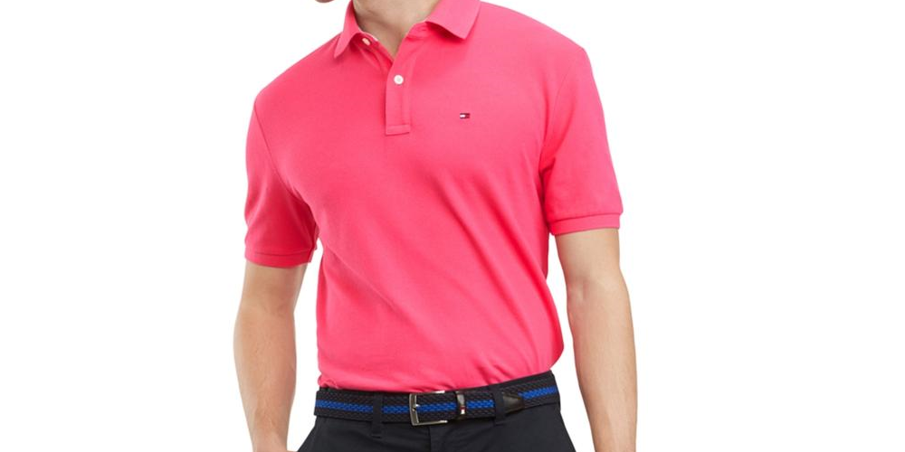 Tommy Hilfiger Men's Cotton Classic Fit Polo Shirt -Pink Size XXL
