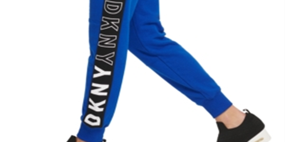DKNY Women's Sport Flip Logo Joggers Blue Size Small