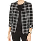 Kasper Women's Plaid Open Front Jacket Black Size 18