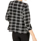 Kasper Women's Plaid Open Front Jacket Black Size 18