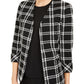 Kasper Women's Plaid Open Front Jacket Black Size 18