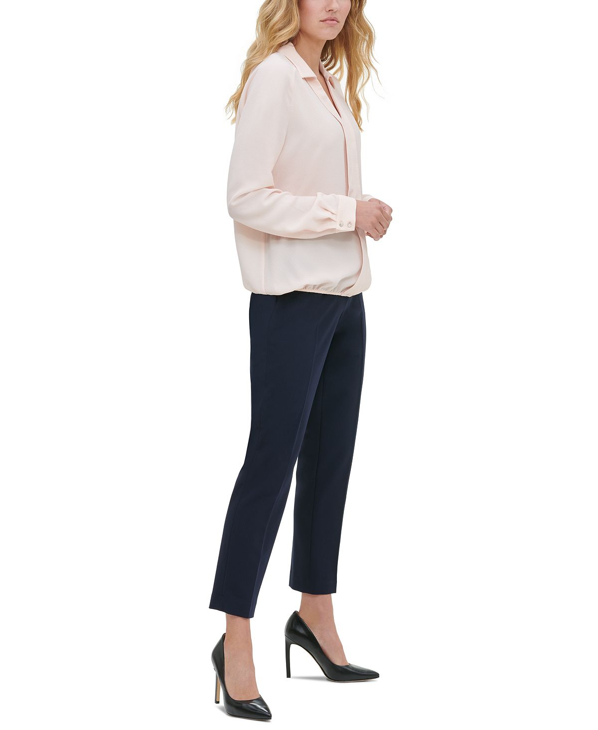 Tommy Hilfiger Women's Collared Bubble Hem Top White Size Small