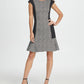 DKNY Women's Colorblock Millenium Flounce Shift Dress Black Size 10