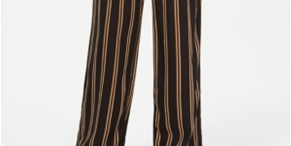 Rewash Junior's Striped Belted Wide Leg Pants Black  Size XL