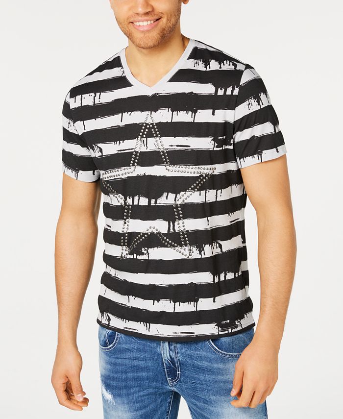 INC International Concepts Men's  Graphic T-Shirt -Gray Combo Size Medium