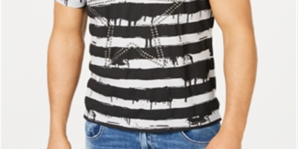 INC International Concepts Men's  Graphic T-Shirt -Gray Combo Size Medium