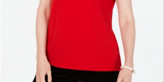 Charter Club Women's Boat Neckline Top Red XX-Large